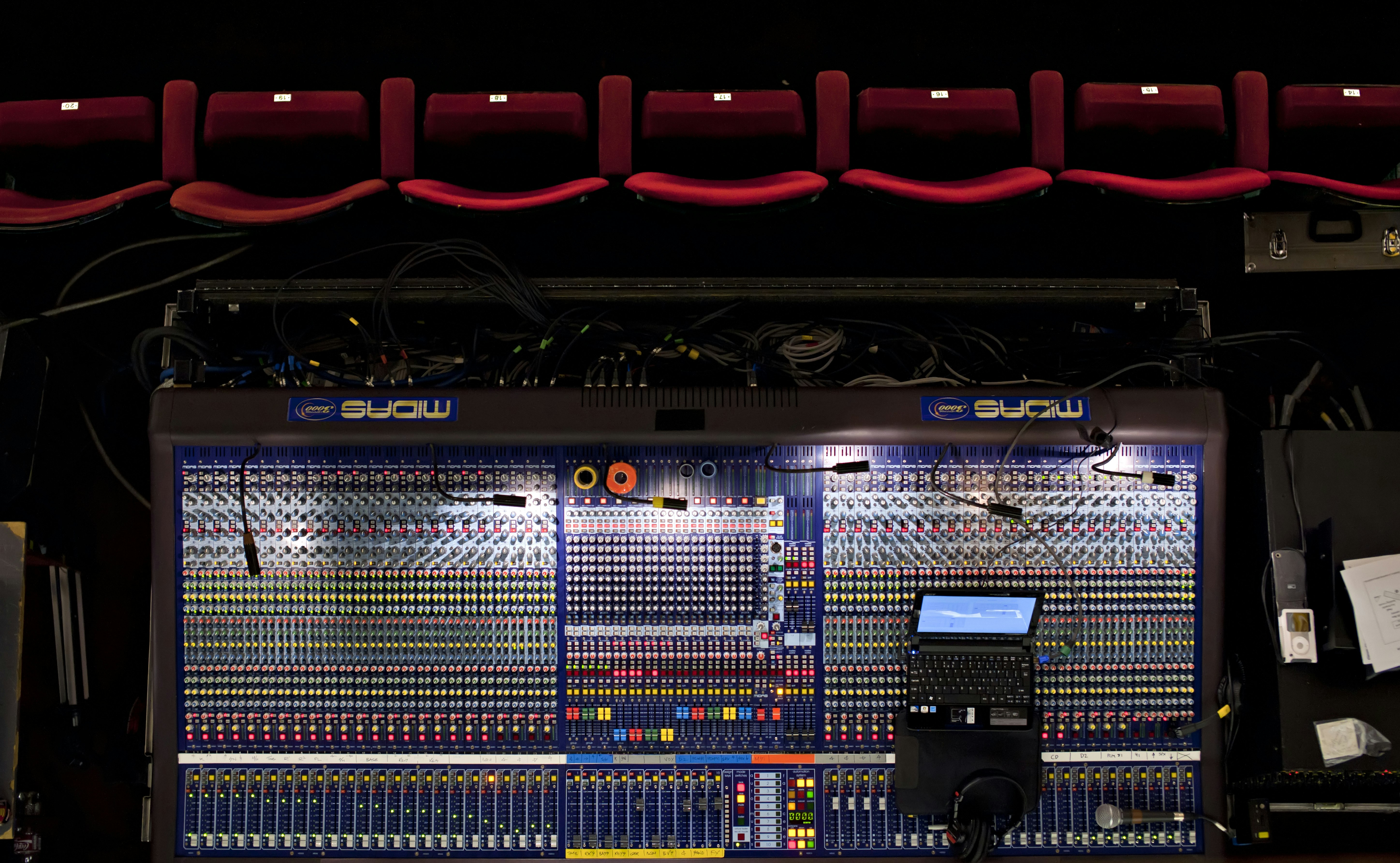 flat-lay photo of mixing console
